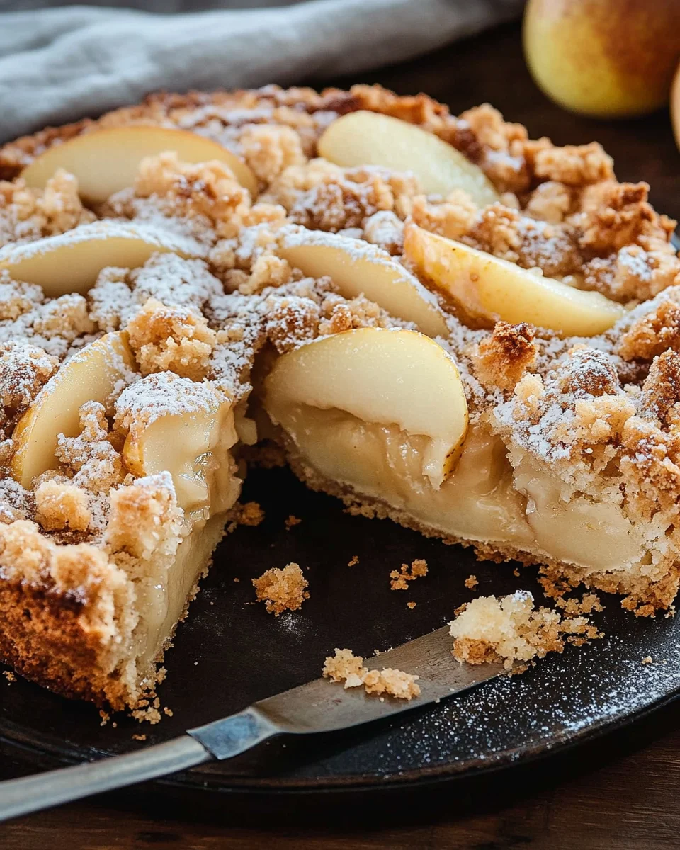 Birnenkuchen mit Streusel 22 Birnenkuchen