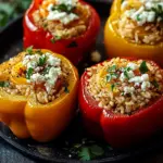 Gef&uuml;llte Ofenpaprika mit Reis und Feta