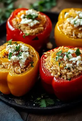 Gefüllte Ofenpaprika mit Reis und Feta