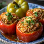 Gef&uuml;llte Paprika mit Hackfleisch und Reis