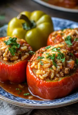 Gefüllte Paprika mit Hackfleisch und Reis 25 Gefüllte Paprika mit Hackfleisch und Reis