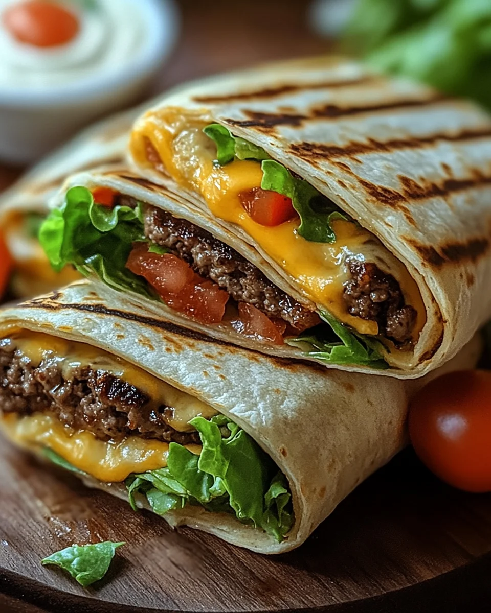 Gegrillte Cheeseburger-Wraps 17 Gegrillte