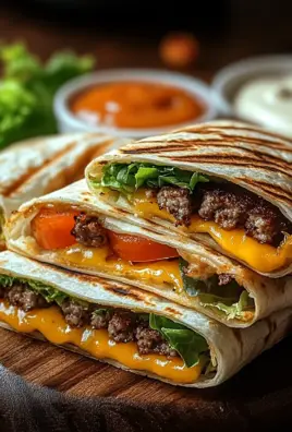 Gegrillte Cheeseburger-Wraps