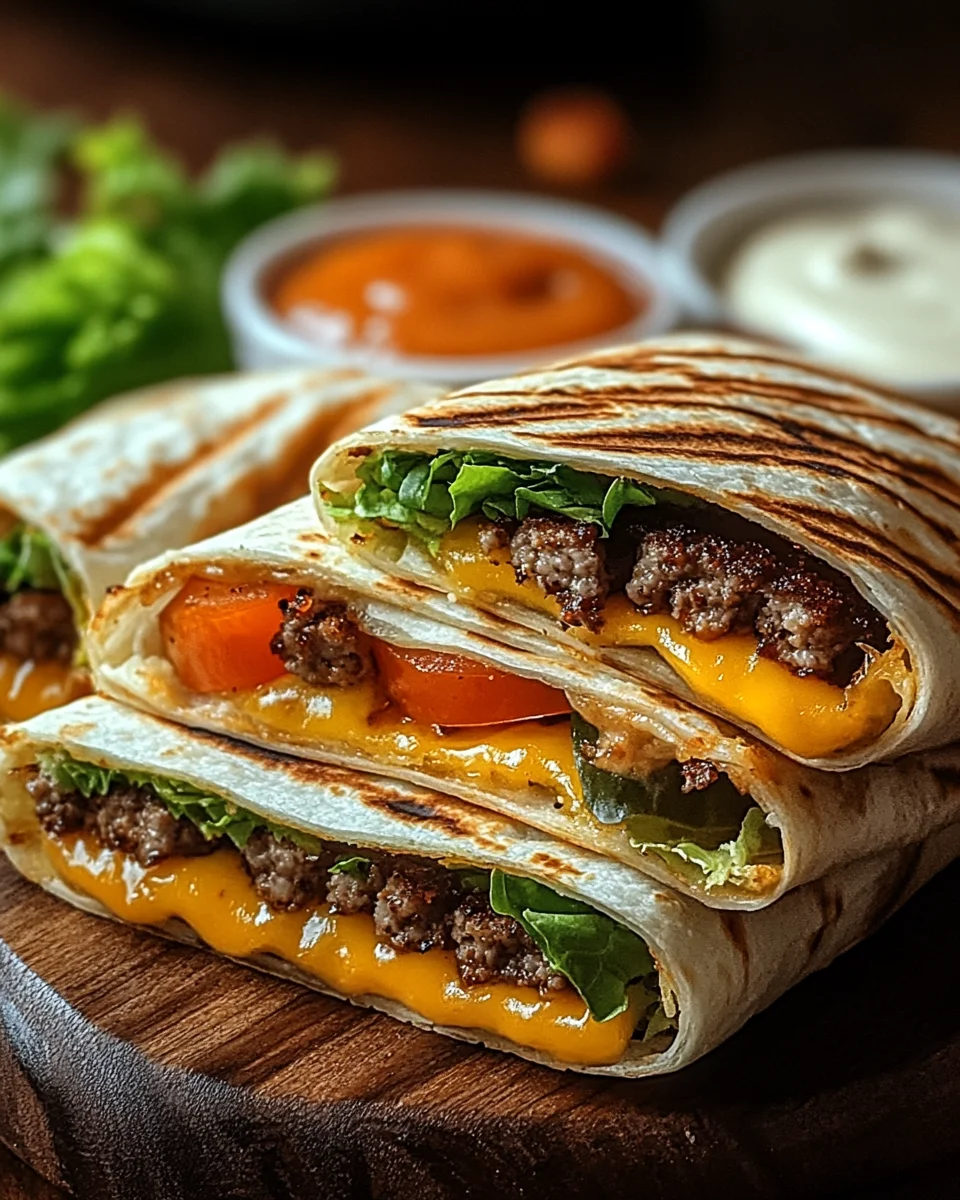 Gegrillte Cheeseburger-Wraps 19 Gegrillte Cheeseburger-Wraps