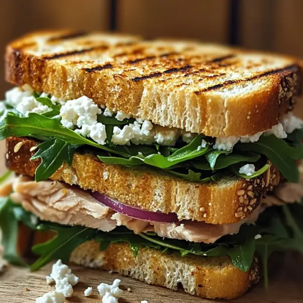 Gegrilltes Thunfisch-Sandwich mit Feta