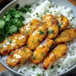 Honig Senf H&auml;hnchen mit Reis