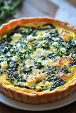 Hüttenkäse und Spinat Krustenlose Quiche