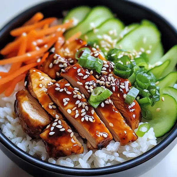Koreanischer Reis Hähnchen Bowl