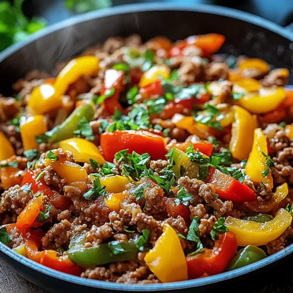 Low Carb Paprikapfanne mit Hackfleisch