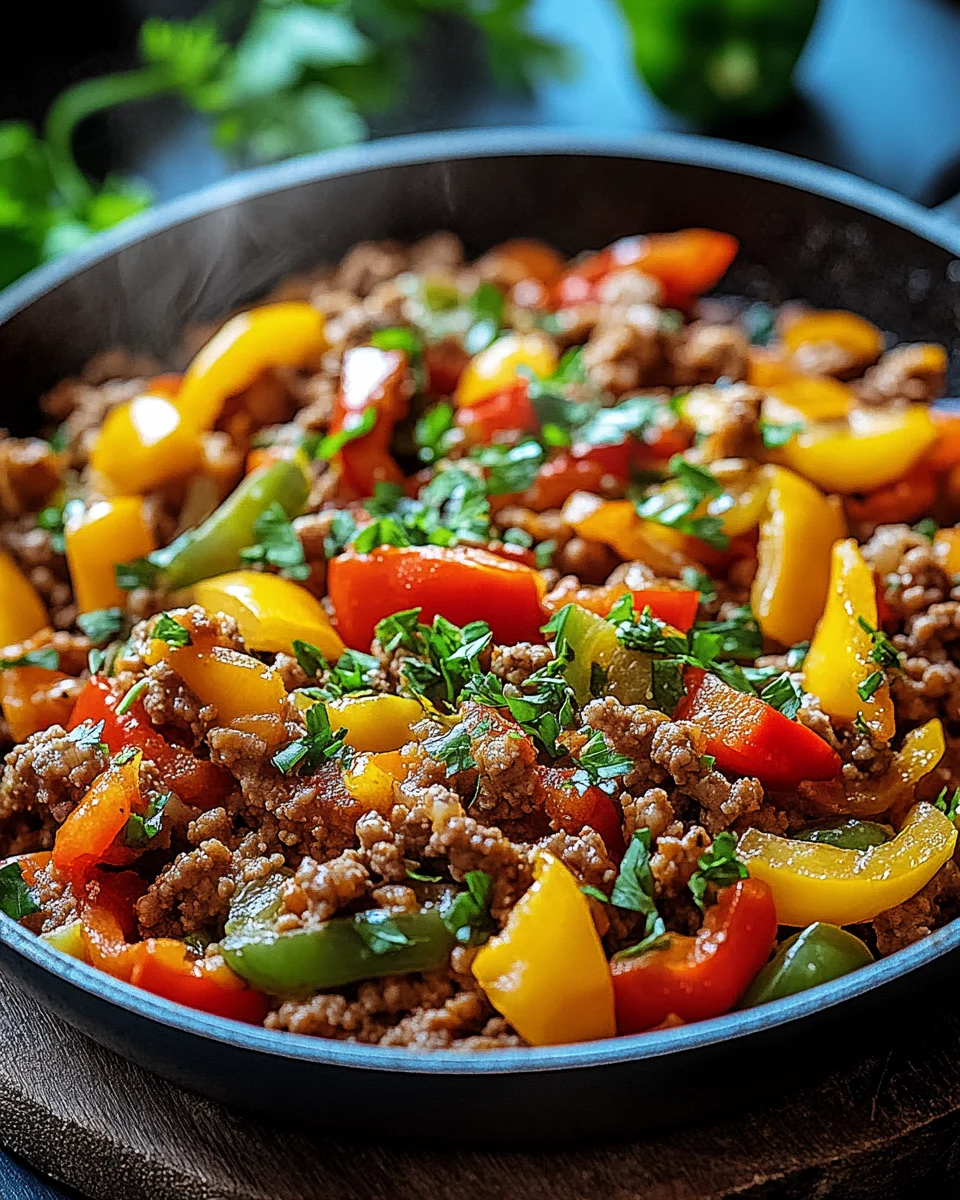 Low Carb Paprikapfanne mit Hackfleisch
