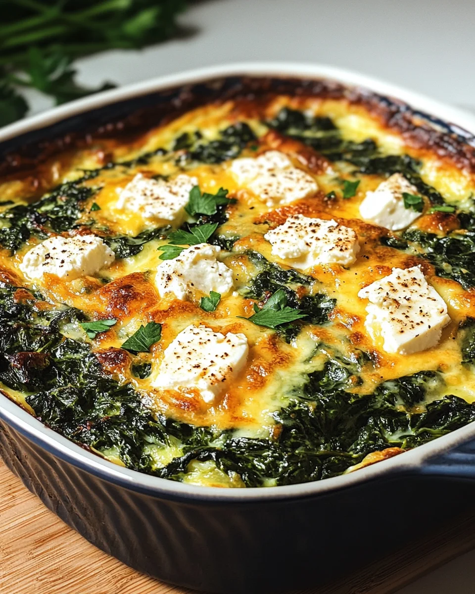 Low Carb Spinat-Auflauf mit Feta und Ei 17 Low