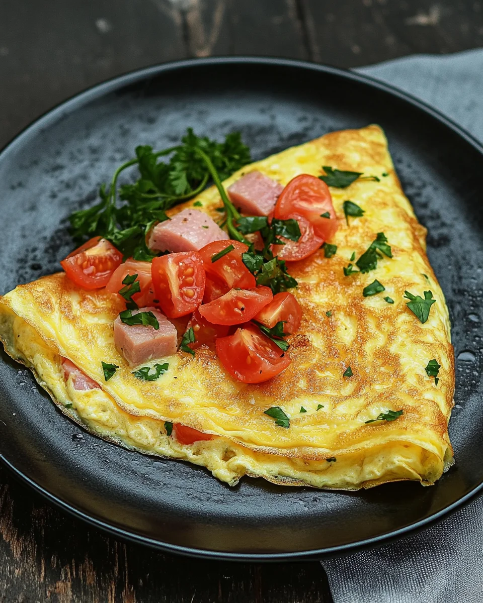 Omelette mit Schinken, Käse und Tomaten 19 Omelette