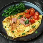 Omelette mit Schinken, K&auml;se und Tomaten