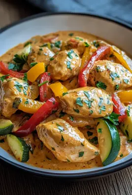 Paprika-Zucchini-Sahne-Hähnchen 25 Paprika-Zucchini-Sahne-Hähnchen