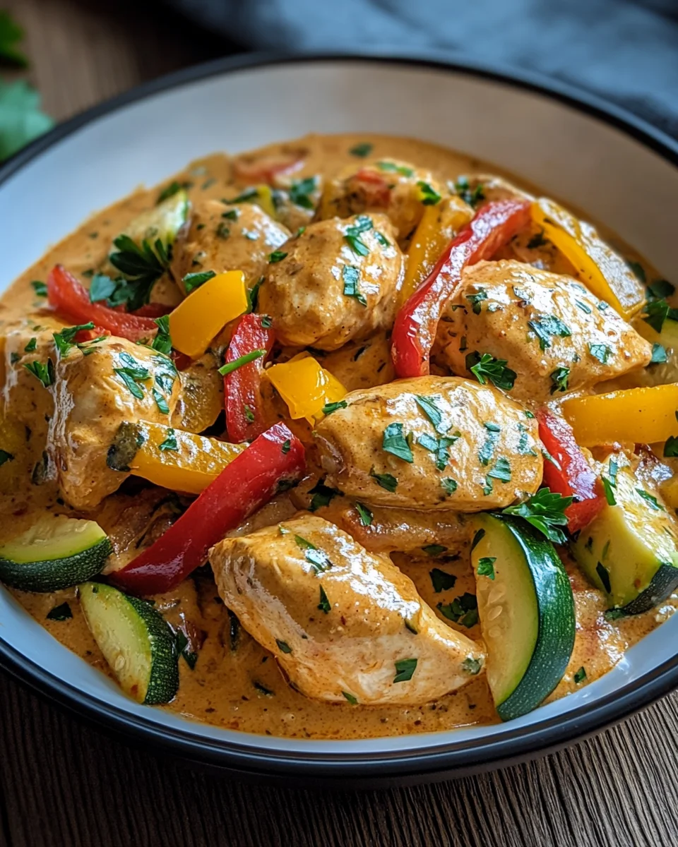 Paprika-Zucchini-Sahne-H&auml;hnchen