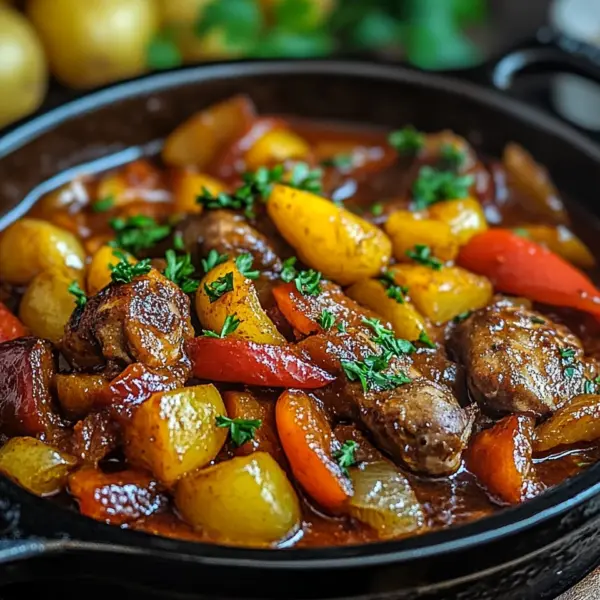 Schaschlik-Topf aus dem Ofen