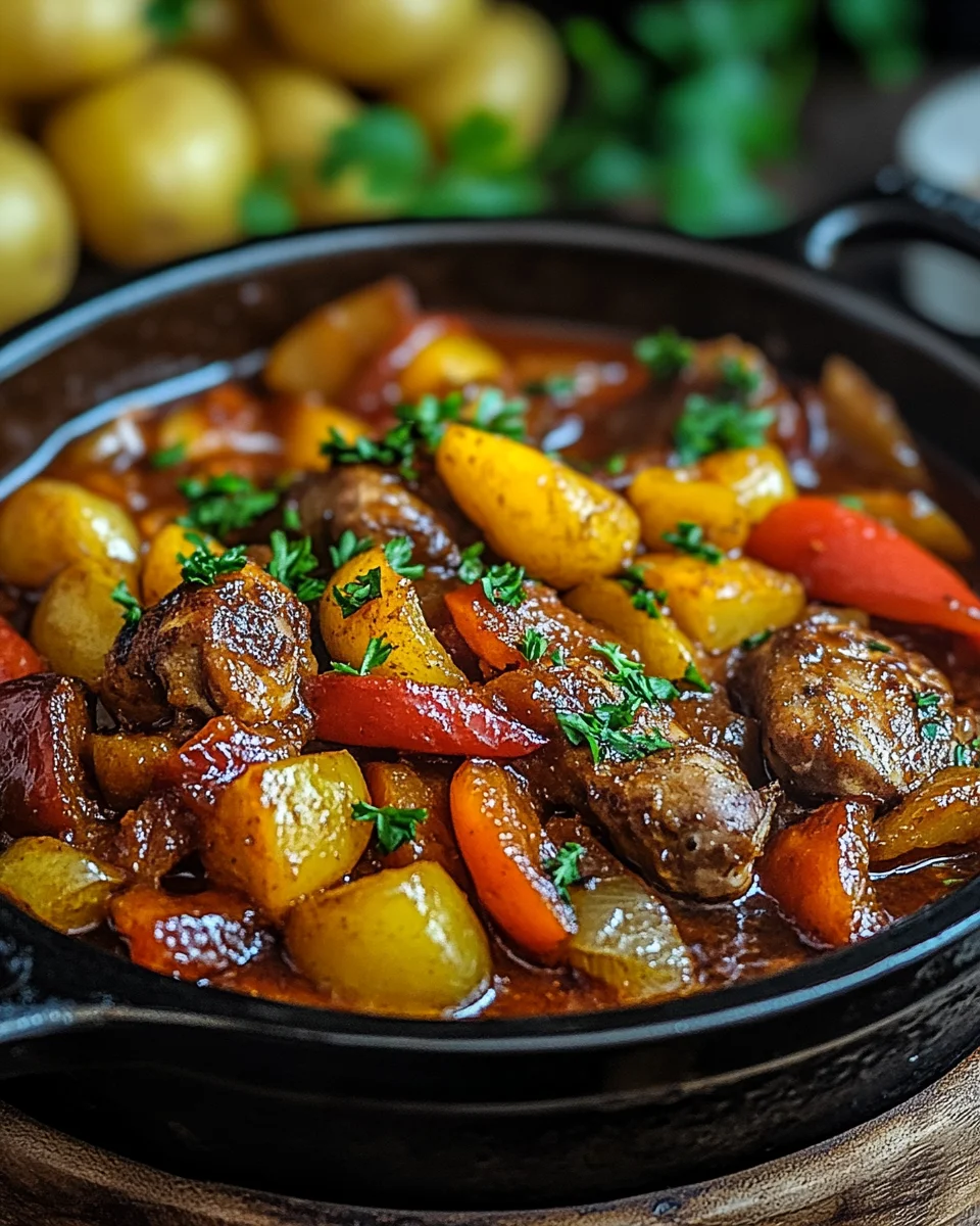 Schaschlik-Topf aus dem Ofen