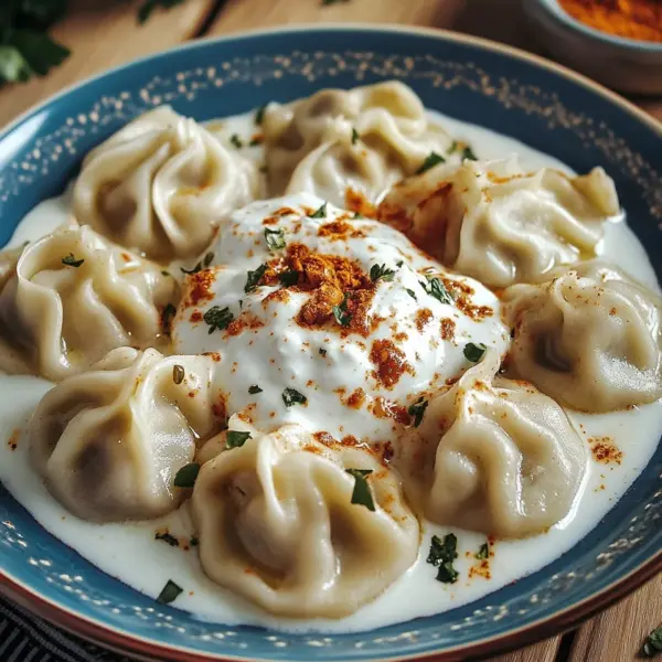 Türkische Manti mit Hackfleischfüllung & Joghurt-Soße