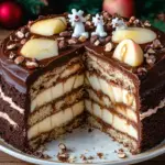 Weihnachtstorte mit &Auml;pfeln und Schokolade