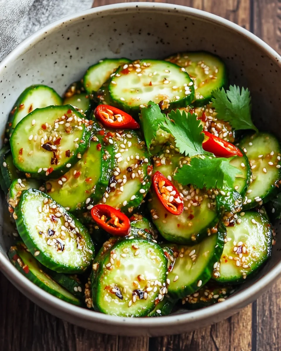Asiatischer Gurkensalat mit Chili & Sesam 20 Asiatischer