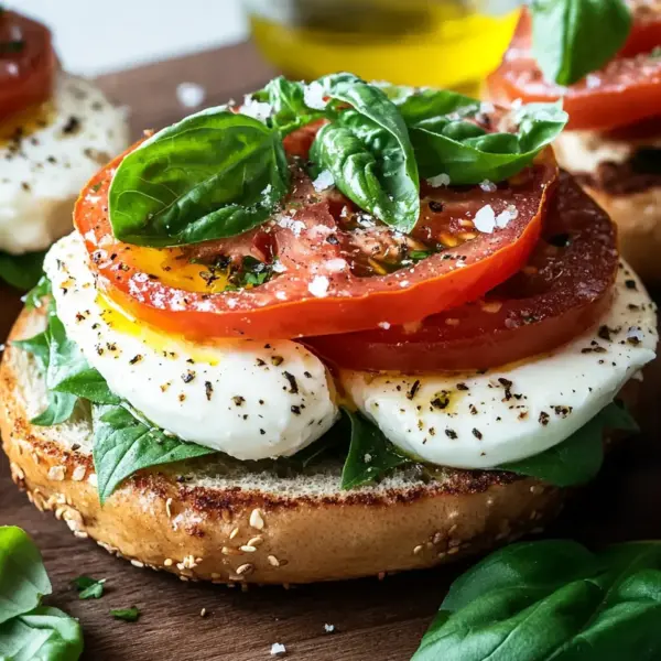 Bagel mit Tomate und Mozzarella