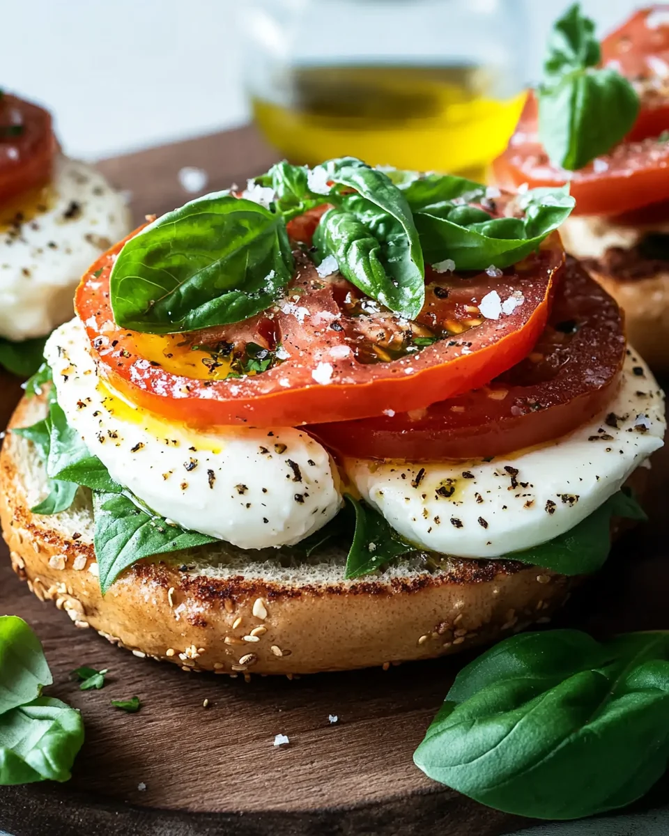 Bagel mit Tomate und Mozzarella