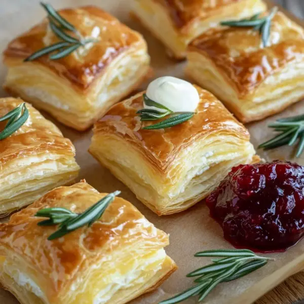Blätterteig-Häppchen mit Camembert