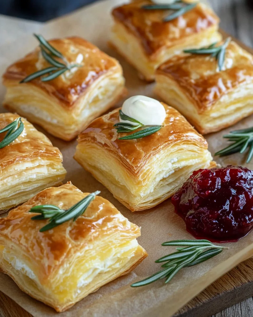 Blätterteig-Häppchen mit Camembert