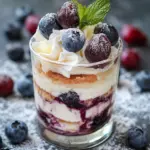 Blaubeer Tiramisu im Glas ohne Ei & Alkohol