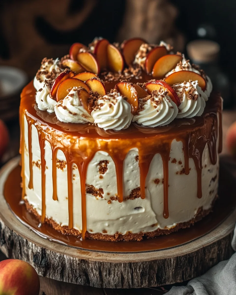 Bratapfeltorte mit Orangen-Zimt-Creme und Karamell-Drip 20 Bratapfeltorte