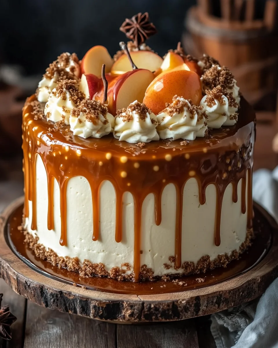 Bratapfeltorte mit Orangen-Zimt-Creme und Karamell-Drip 22 Bratapfeltorte mit Orangen-Zimt-Creme und Karamell-Drip