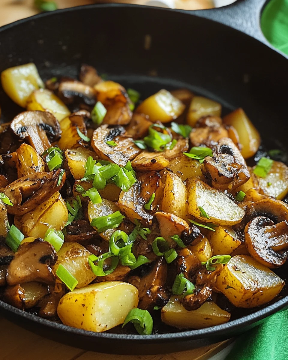 Champignon-Kartoffel-Pfanne mit Frühlingszwiebeln 19 Champignon-Kartoffel-Pfanne