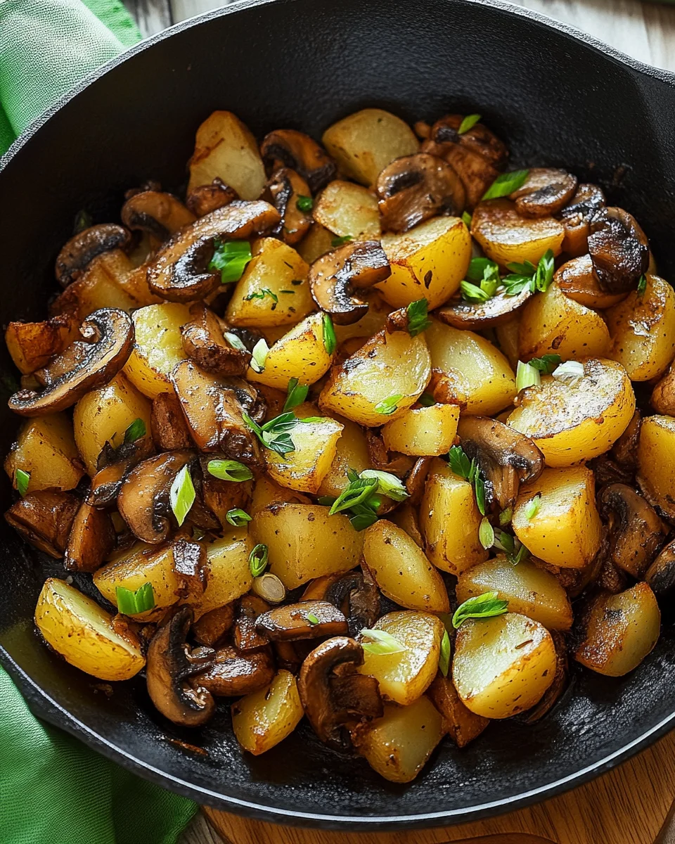 Champignon-Kartoffel-Pfanne mit Frühlingszwiebeln 21 Champignon-Kartoffel-Pfanne mit Frühlingszwiebeln