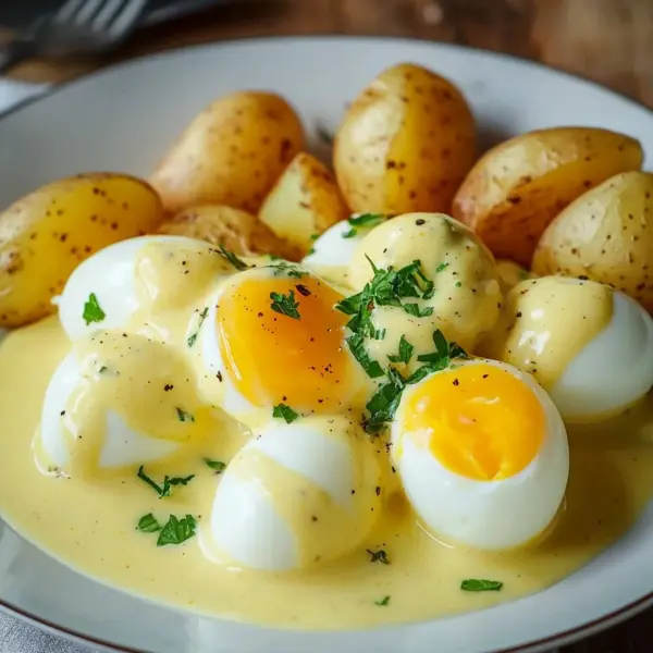 Eier in Senfsoße
