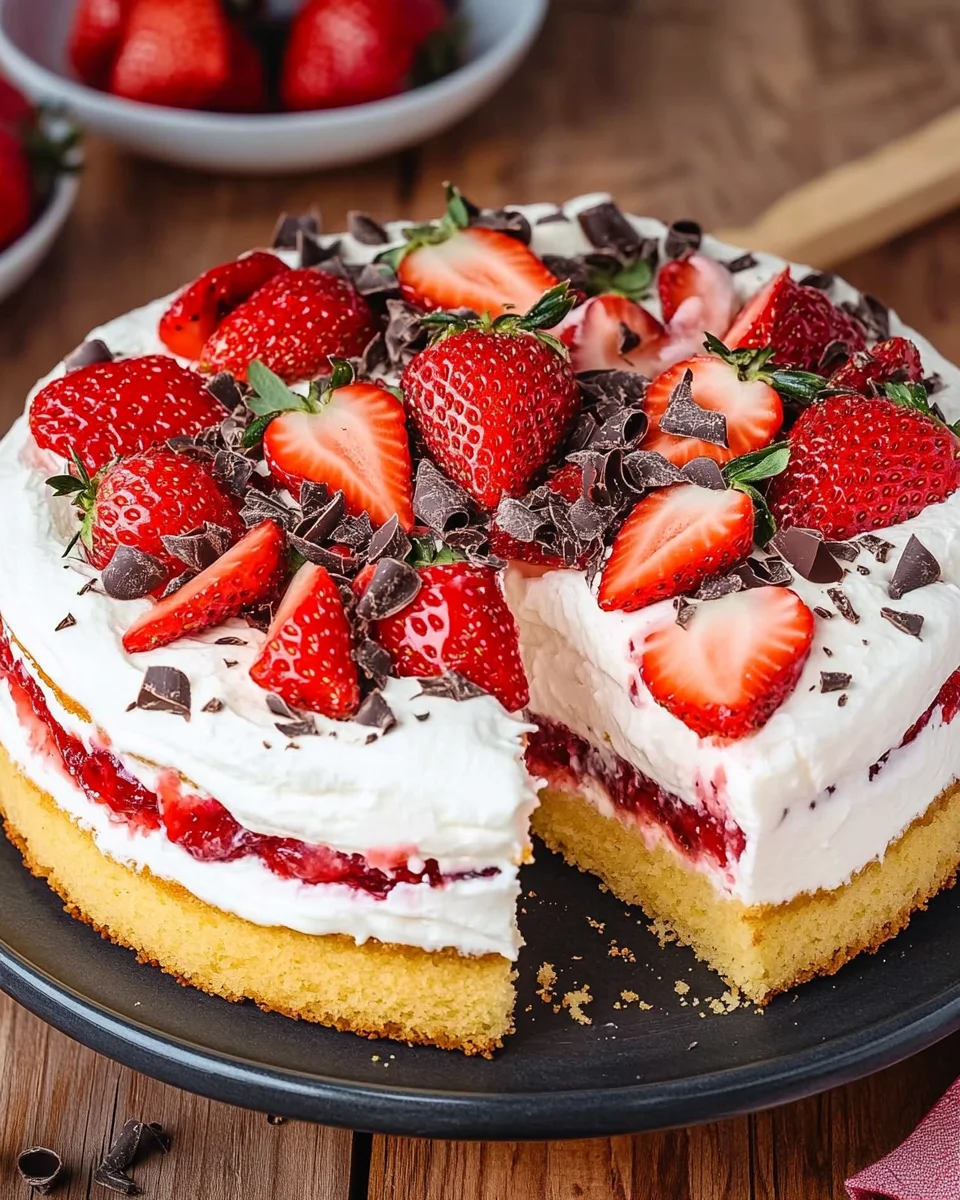 Fantakuchen mit Erdbeeren