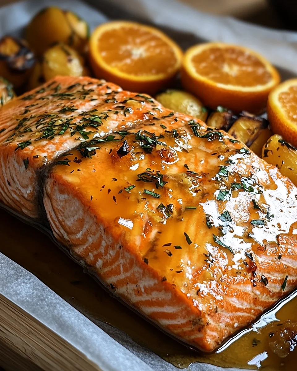 Gebackener Orangen-Lachs mit Honig-Senf-Glasur 19 Gebackener