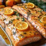 Gebackener Orangen-Lachs mit Honig-Senf-Glasur