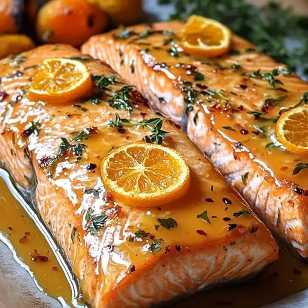 Gebackener Orangen-Lachs mit Honig-Senf-Glasur