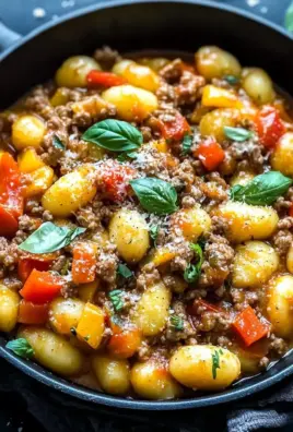 Gnocchi Pfanne mit Hackfleisch und Paprika