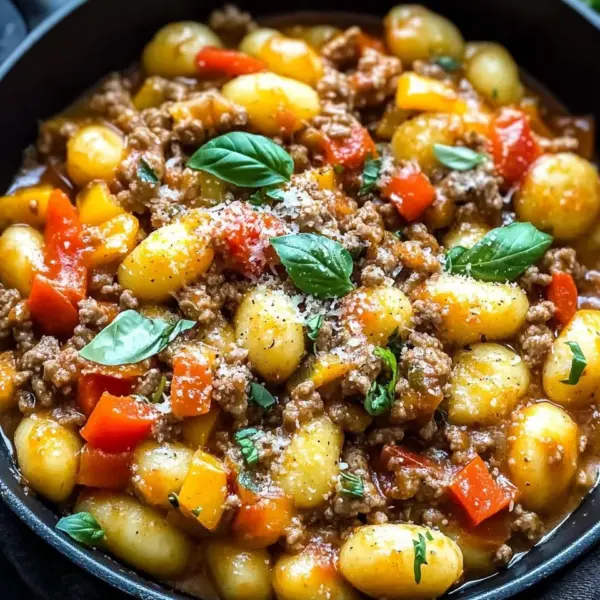 Gnocchi Pfanne mit Hackfleisch und Paprika