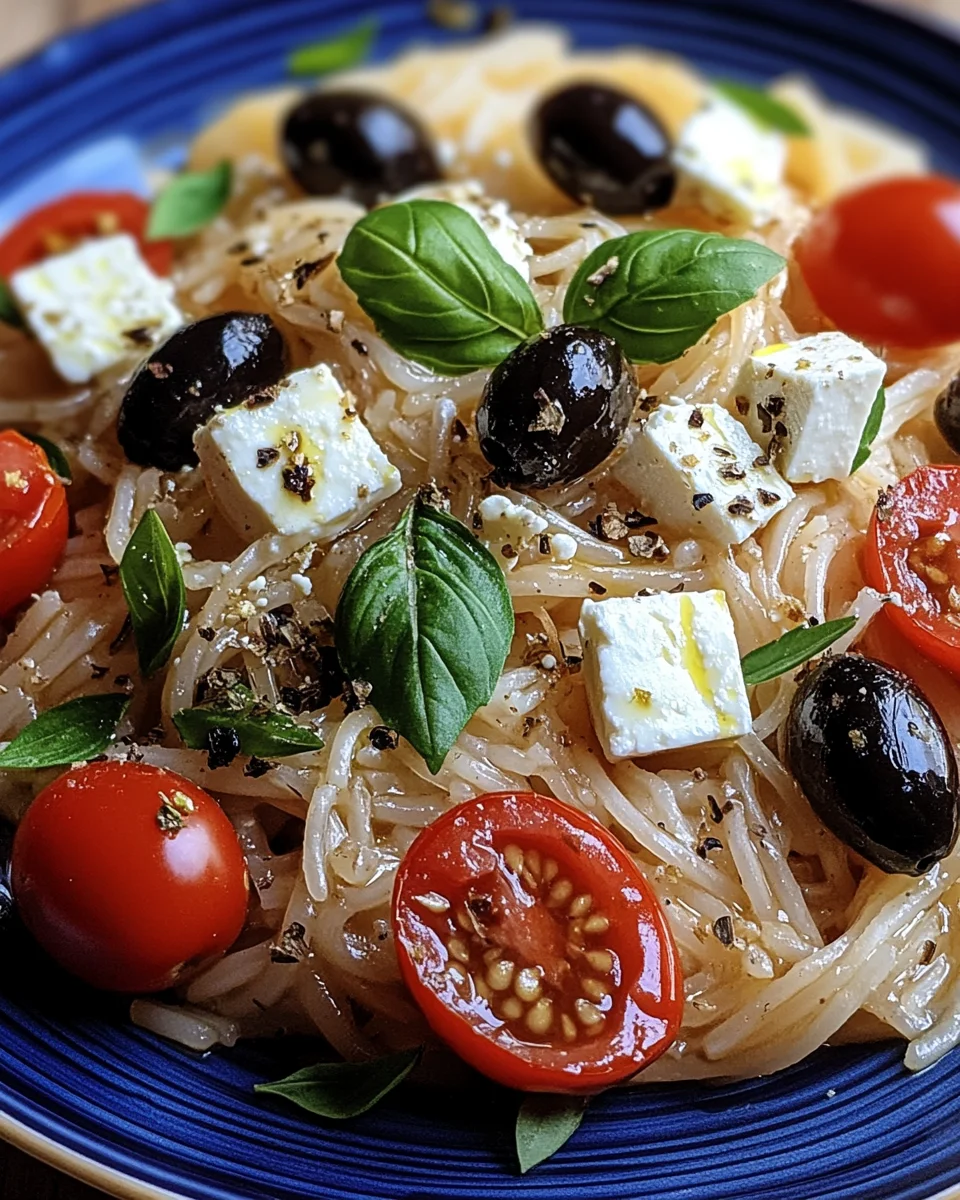 Griechische Reisnudeln mit Tomaten, Feta und Oliven 18 Griechische