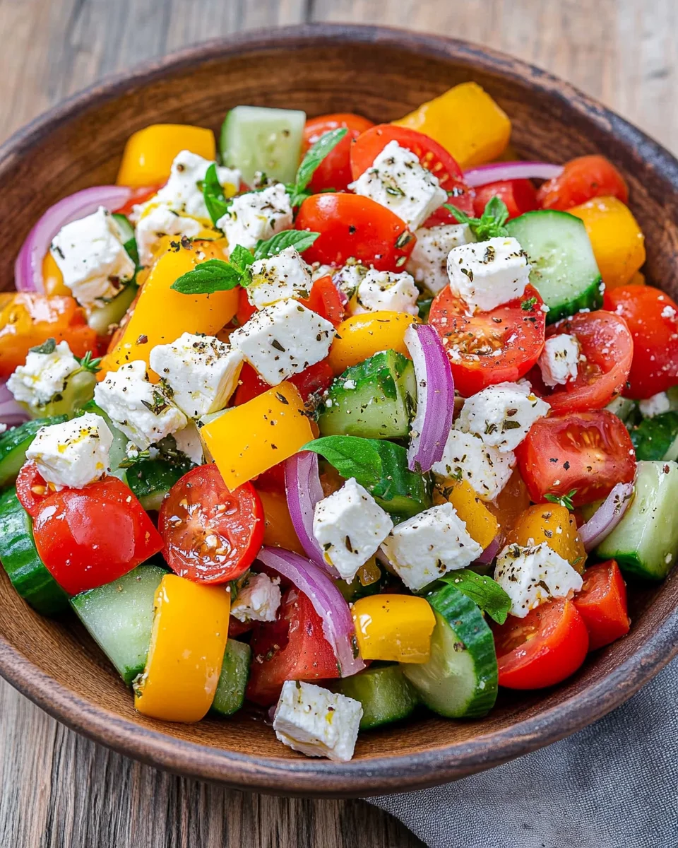 Griechischer Bauernsalat (einfaches Salat Rezept)