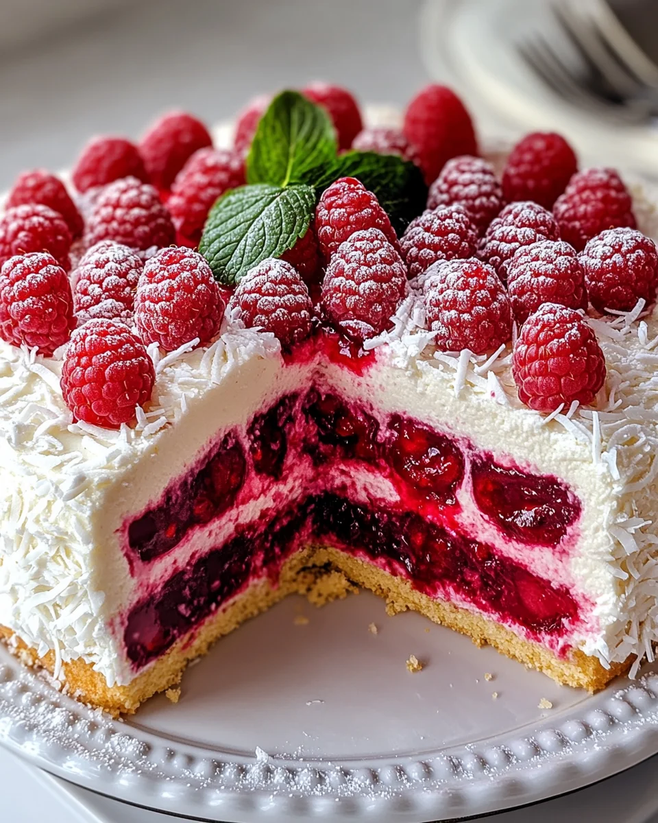 Himbeer-Raffaello-Torte ohne Gelatine 21 Himbeer-Raffaello-Torte