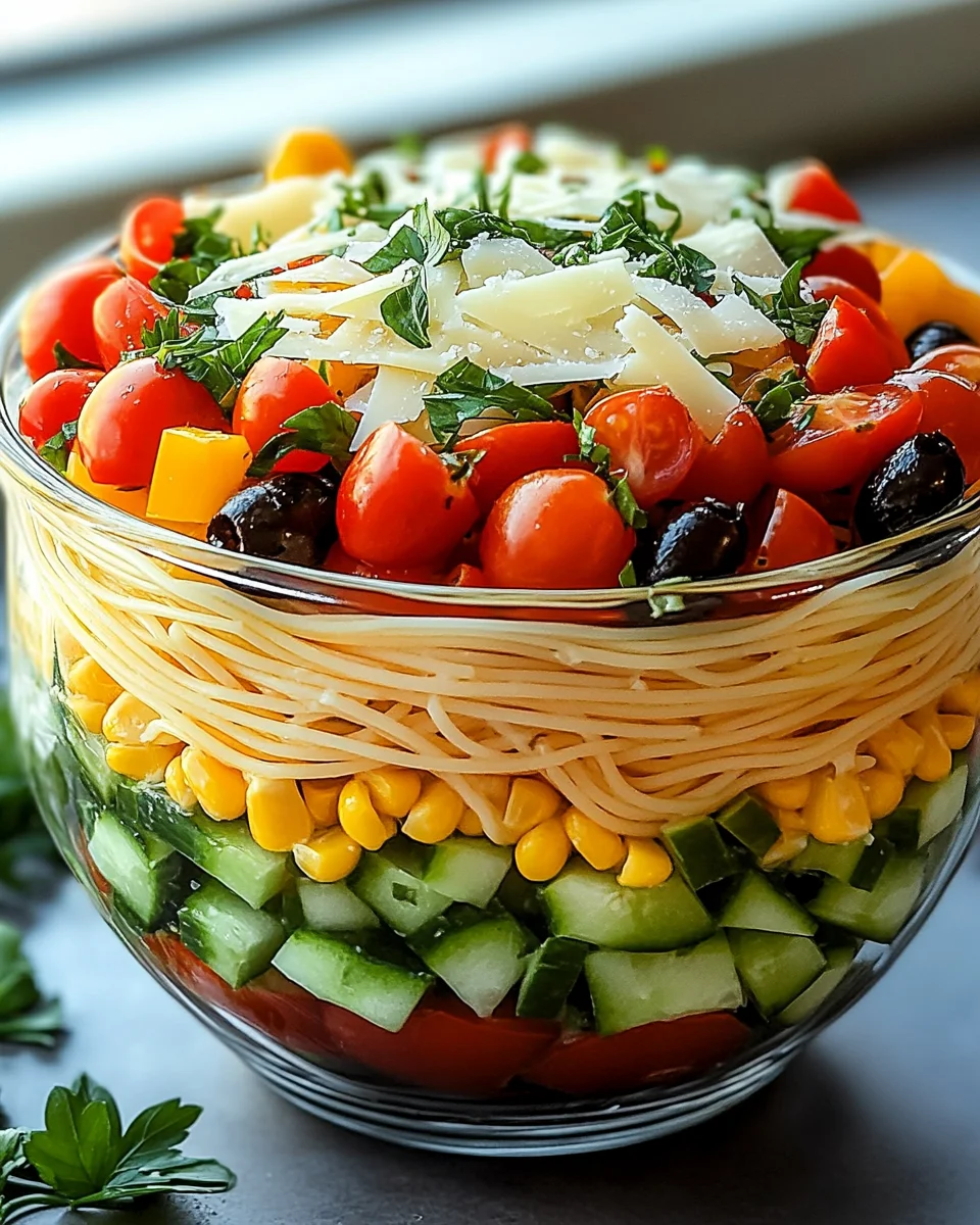 Italienischer Spaghetti-Schichtsalat 18 Italienischer