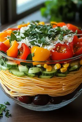 Italienischer Spaghetti-Schichtsalat