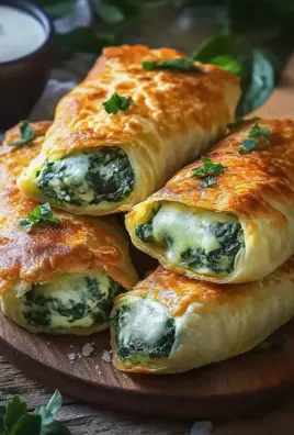 Kartoffeltaschen mit Spinat-Frischkäse-Füllung genießen!