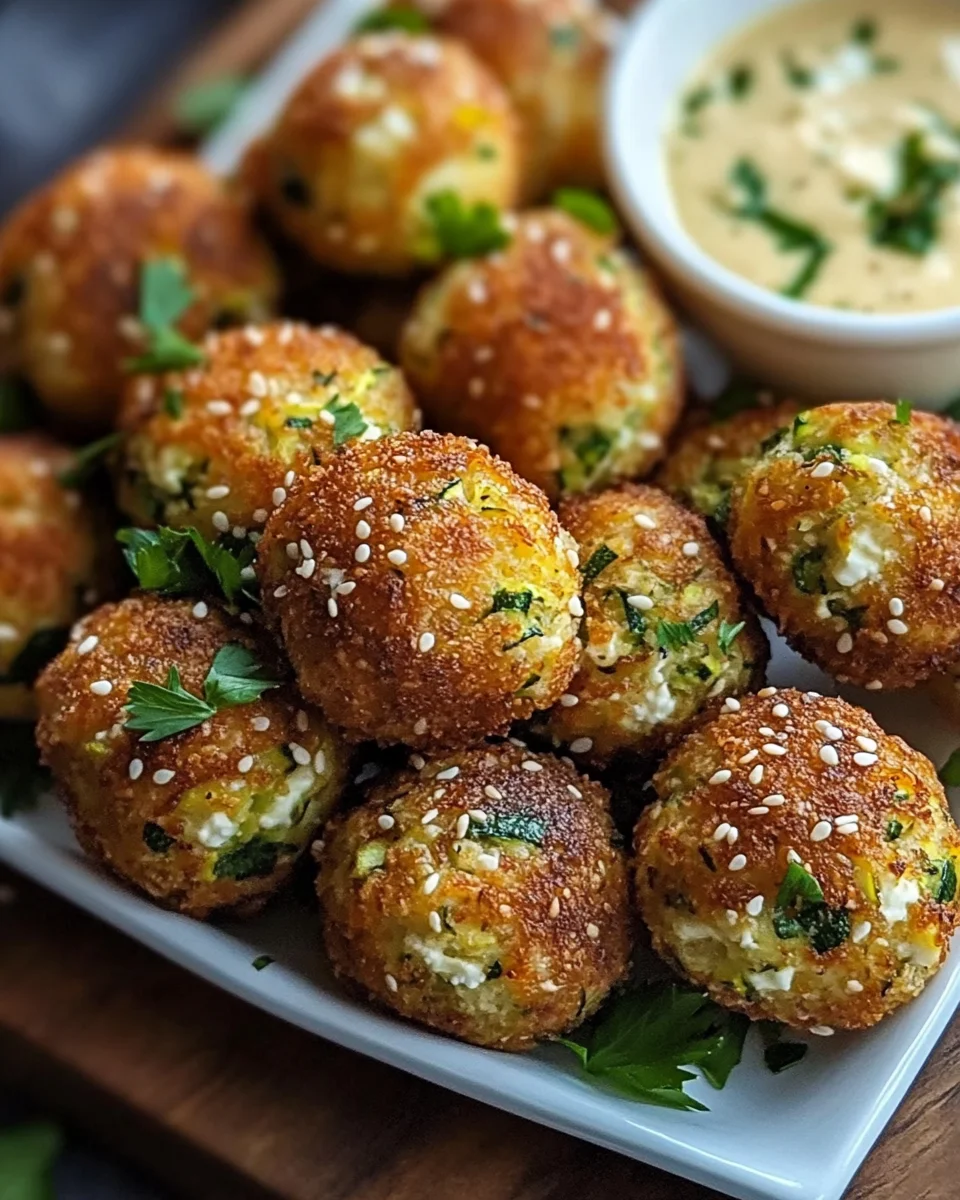 Knusprige Zucchini-Feta-Bällchen aus dem Ofen genießen!