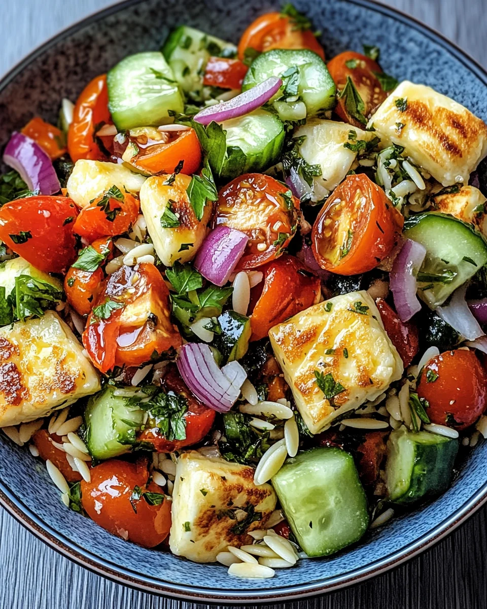 Kritharaki-Salat mit Halloumi-Croutons 22 Kritharaki-Salat