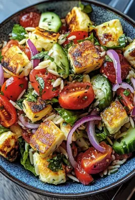 Kritharaki-Salat mit Halloumi-Croutons 25 Kritharaki-Salat mit Halloumi-Croutons