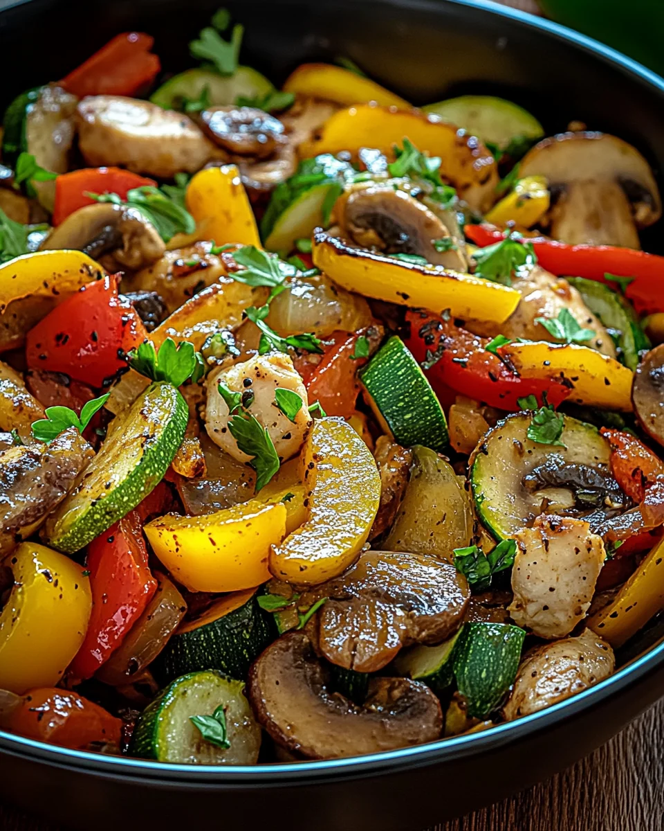 Low-Carb Gem&uuml;sepfanne mit Gefl&uuml;gel